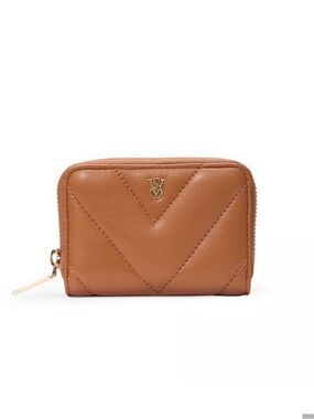 Victoria secret Leather Quilted Zip Wallet - Tan